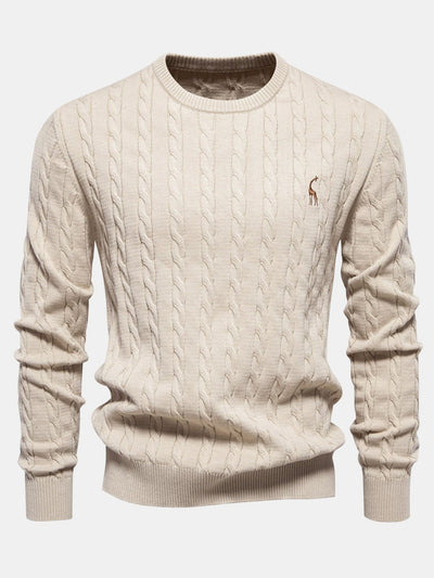 Ashford | Giraffe Embroidery Twist Jacquard Sweater