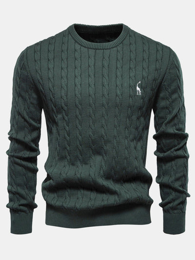 Ashford | Giraffe Embroidery Twist Jacquard Sweater