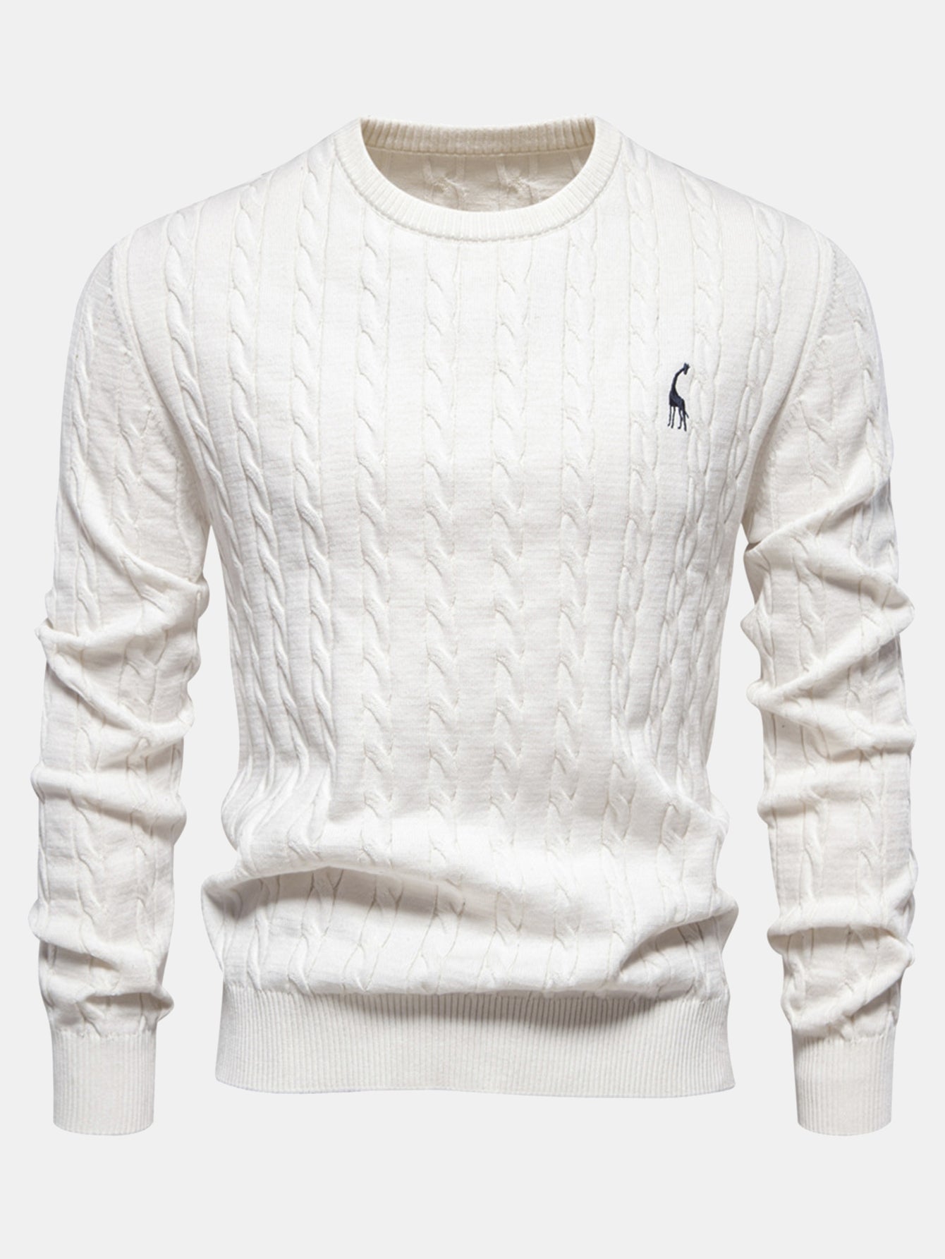 Ashford | Giraffe Embroidery Twist Jacquard Sweater