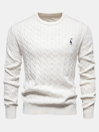 Ashford | Giraffe Embroidery Twist Jacquard Sweater