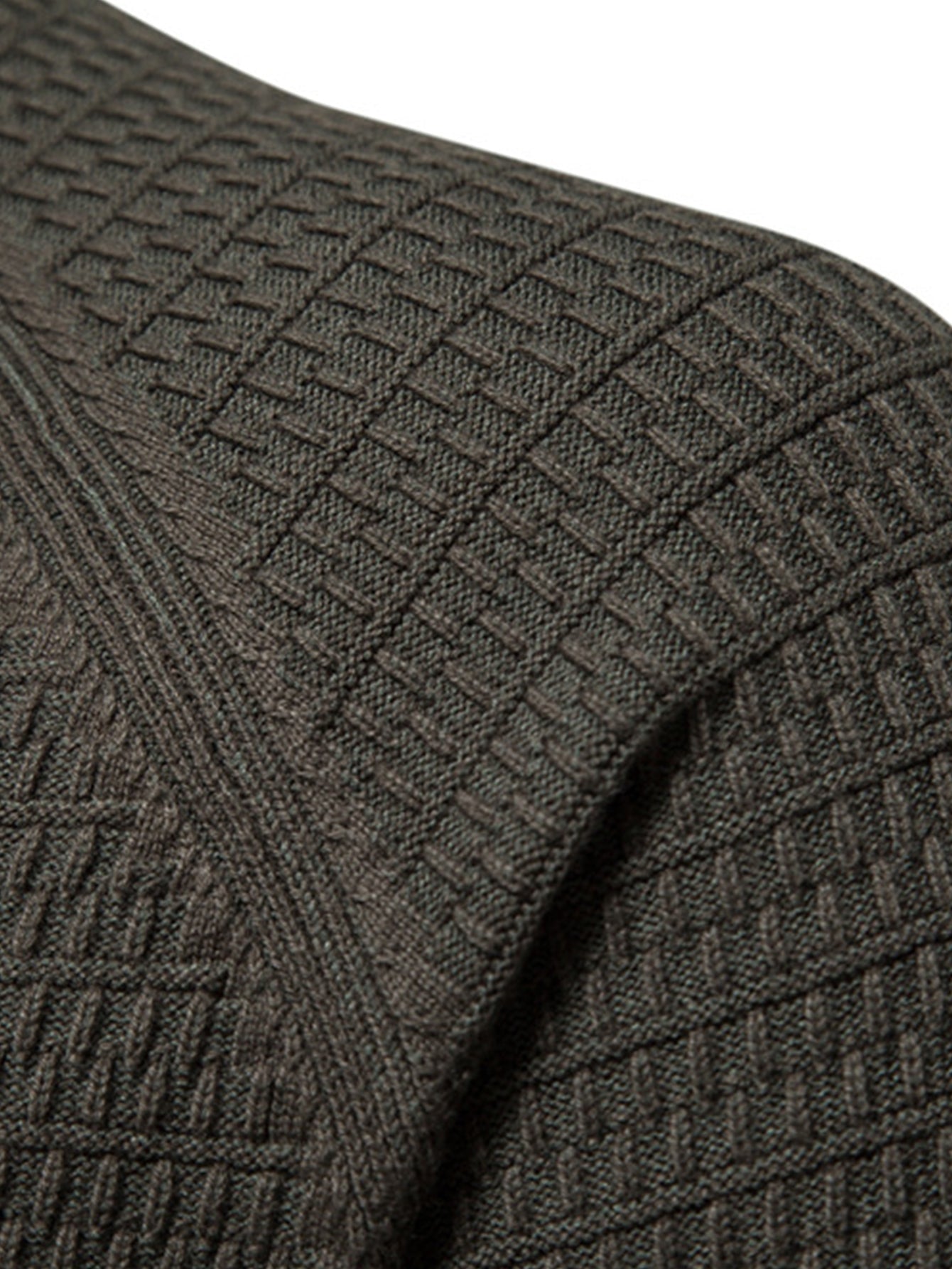 Ashford | Textured Stand Collar Button Up Sweater