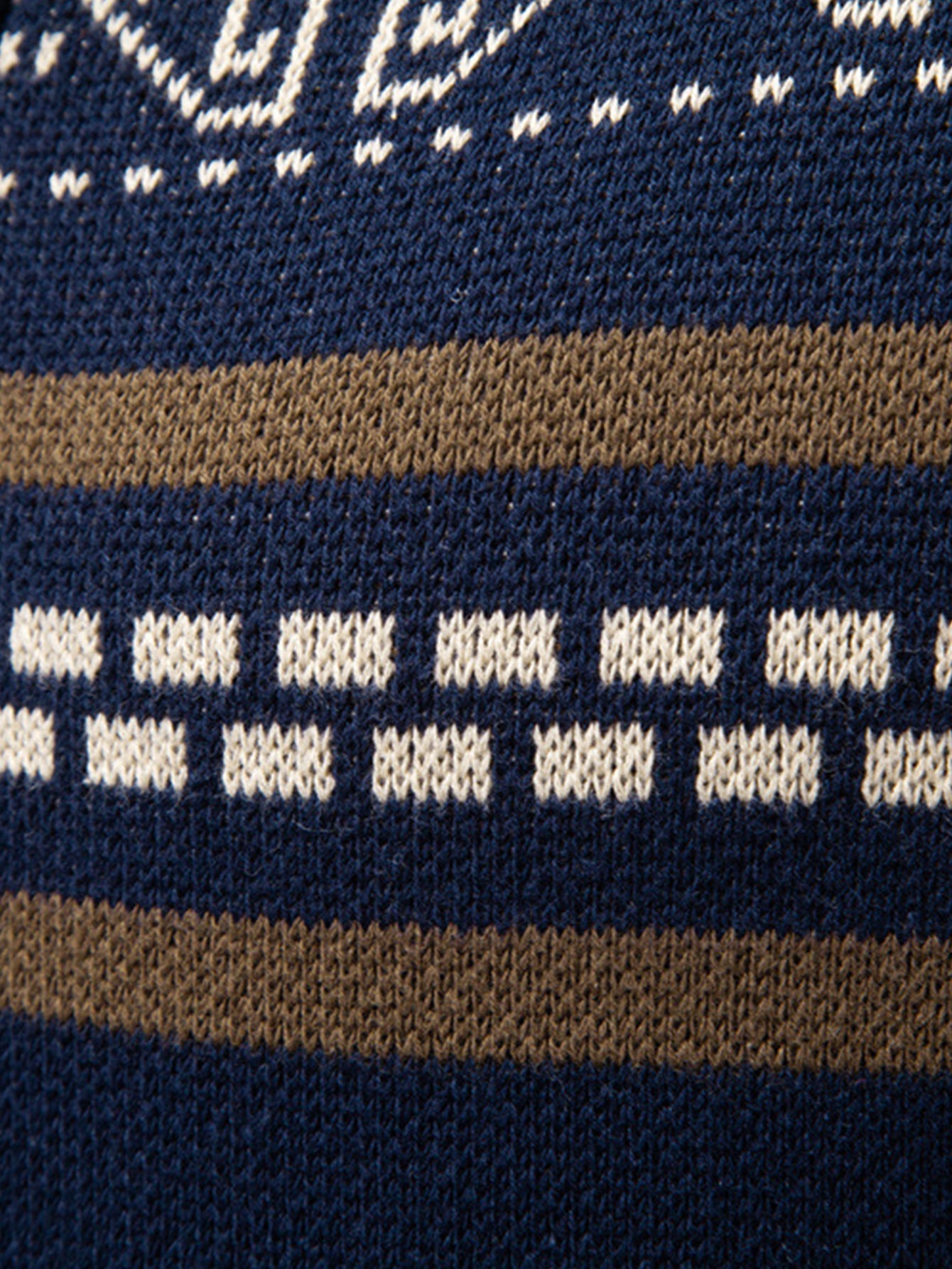 Ashford | Geometry Jacquard Zipper Stand Collar Sweater