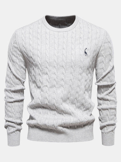 Ashford | Giraffe Embroidery Twist Jacquard Sweater