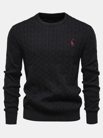 Ashford | Giraffe Embroidery Twist Jacquard Sweater