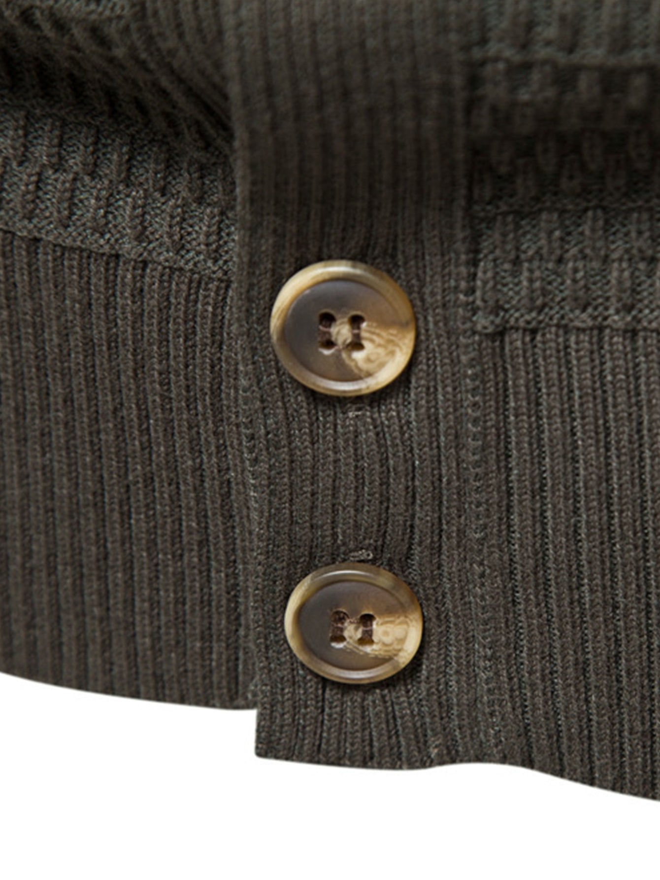 Ashford | Textured Stand Collar Button Up Sweater