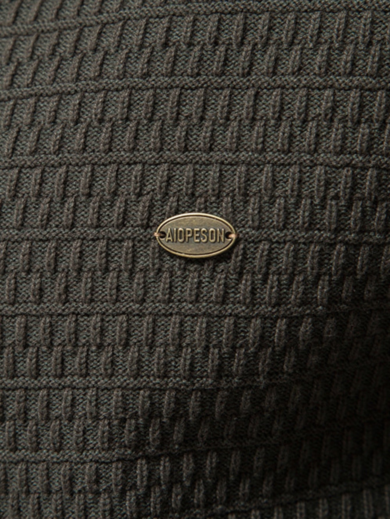 Ashford | Textured Stand Collar Button Up Sweater