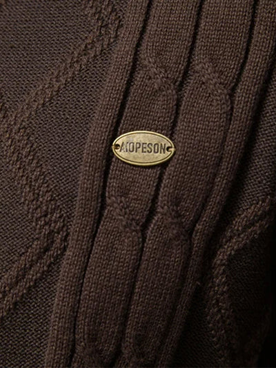 Ashford | Geometric Jacquard Shawl Collar Cardigan Sweater