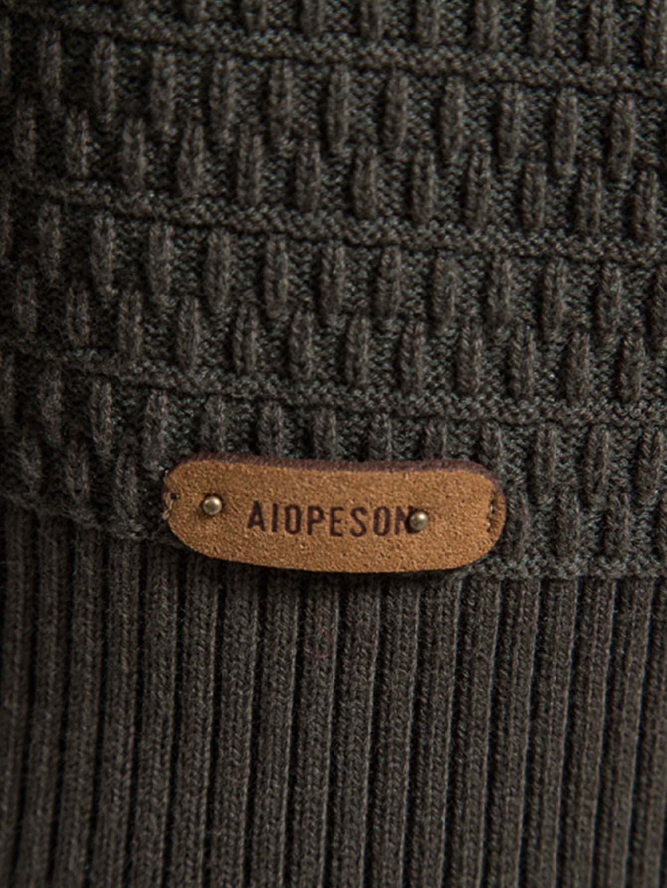 Ashford | Textured Stand Collar Button Up Sweater