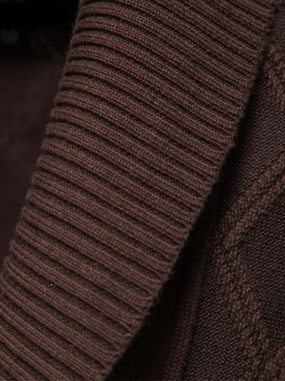 Ashford | Geometric Jacquard Shawl Collar Cardigan Sweater