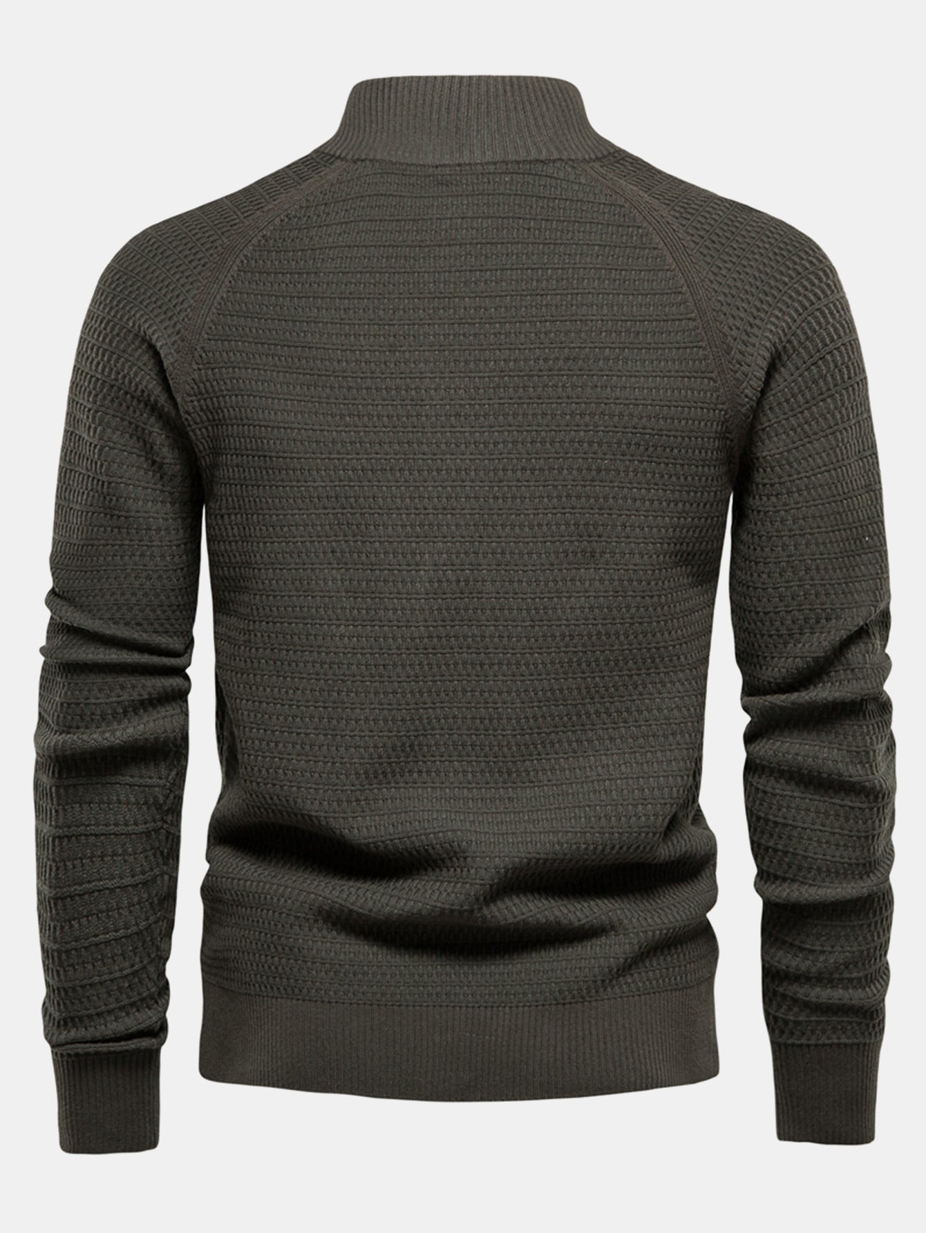 Ashford | Textured Stand Collar Button Up Sweater