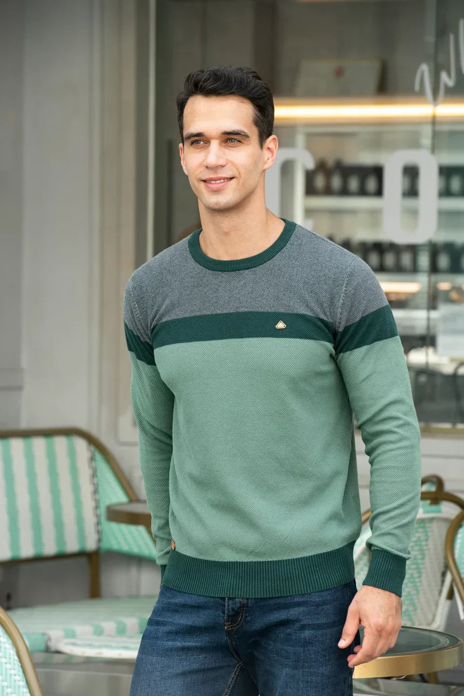 Ashford | Men's cardigan with round neckline